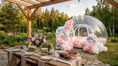 Aiapeo korraldamine - piknikulaud ja mullimaja suveõhtul Eesti aias