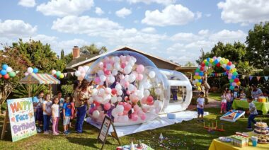 Atraktsioonid laste peole - mullimaja ja mitmekesine meelelahutus aias